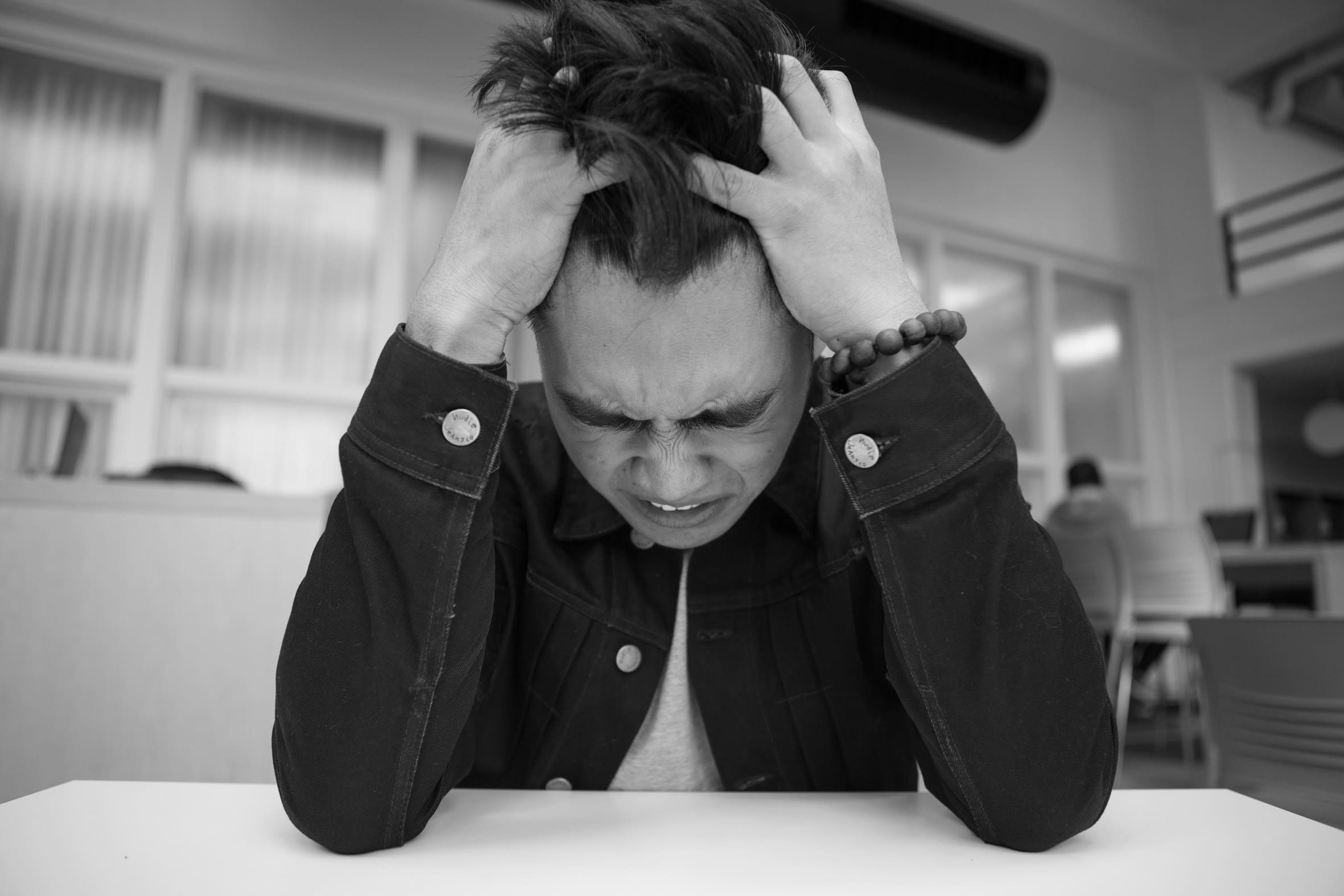 Young man experiencing stress