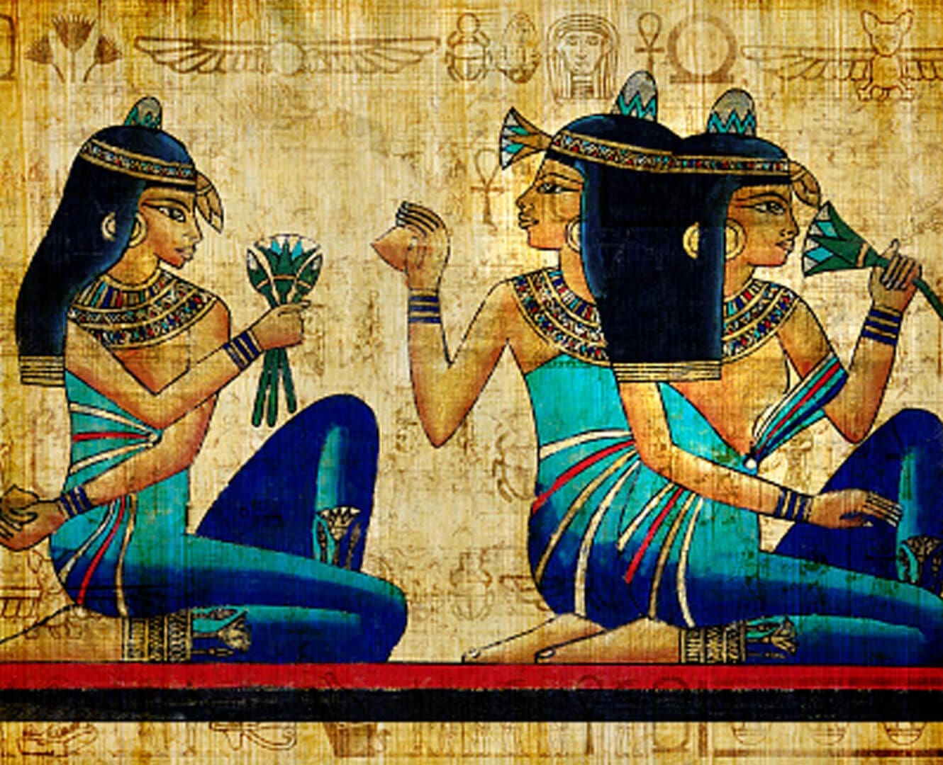 Ancient Egyptian Trends dictate beauty trends today hieroglyphs of Egyptian women