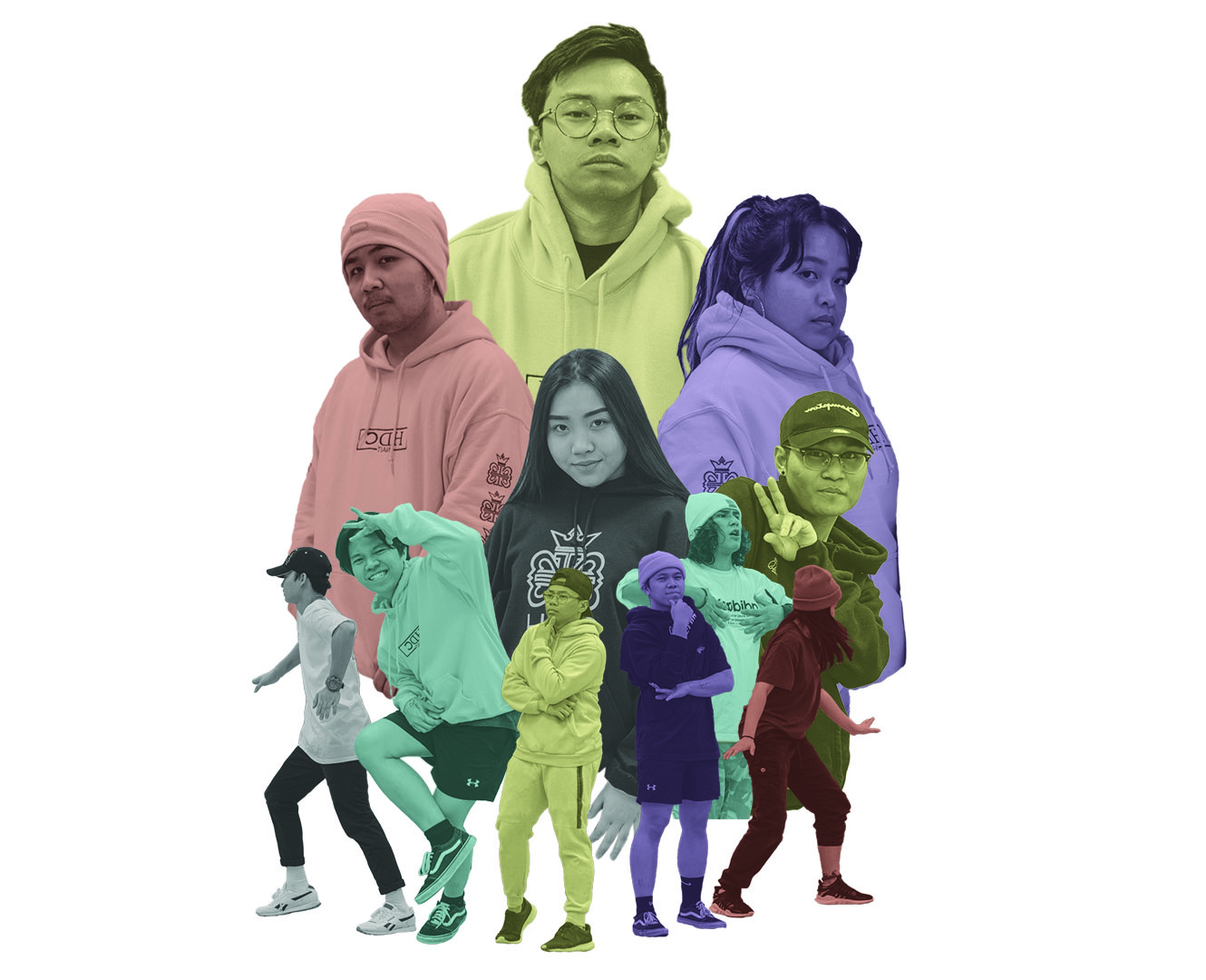 individual people dancing