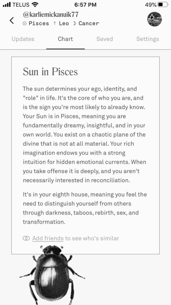 screenshot from app Co-Star