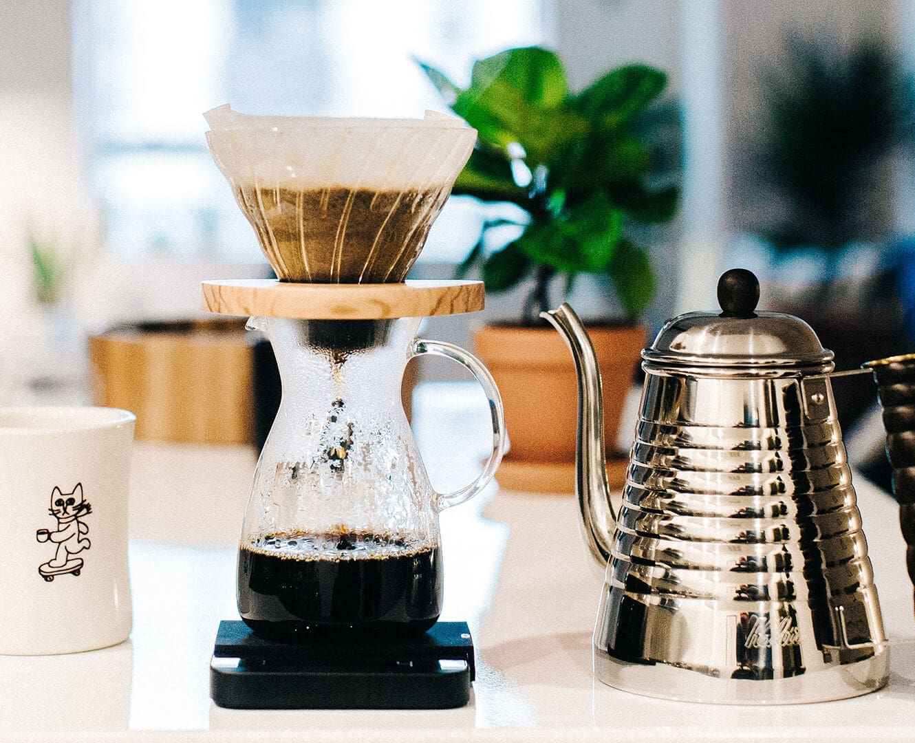 Stainless steel kettle and Carafe making drip coffee