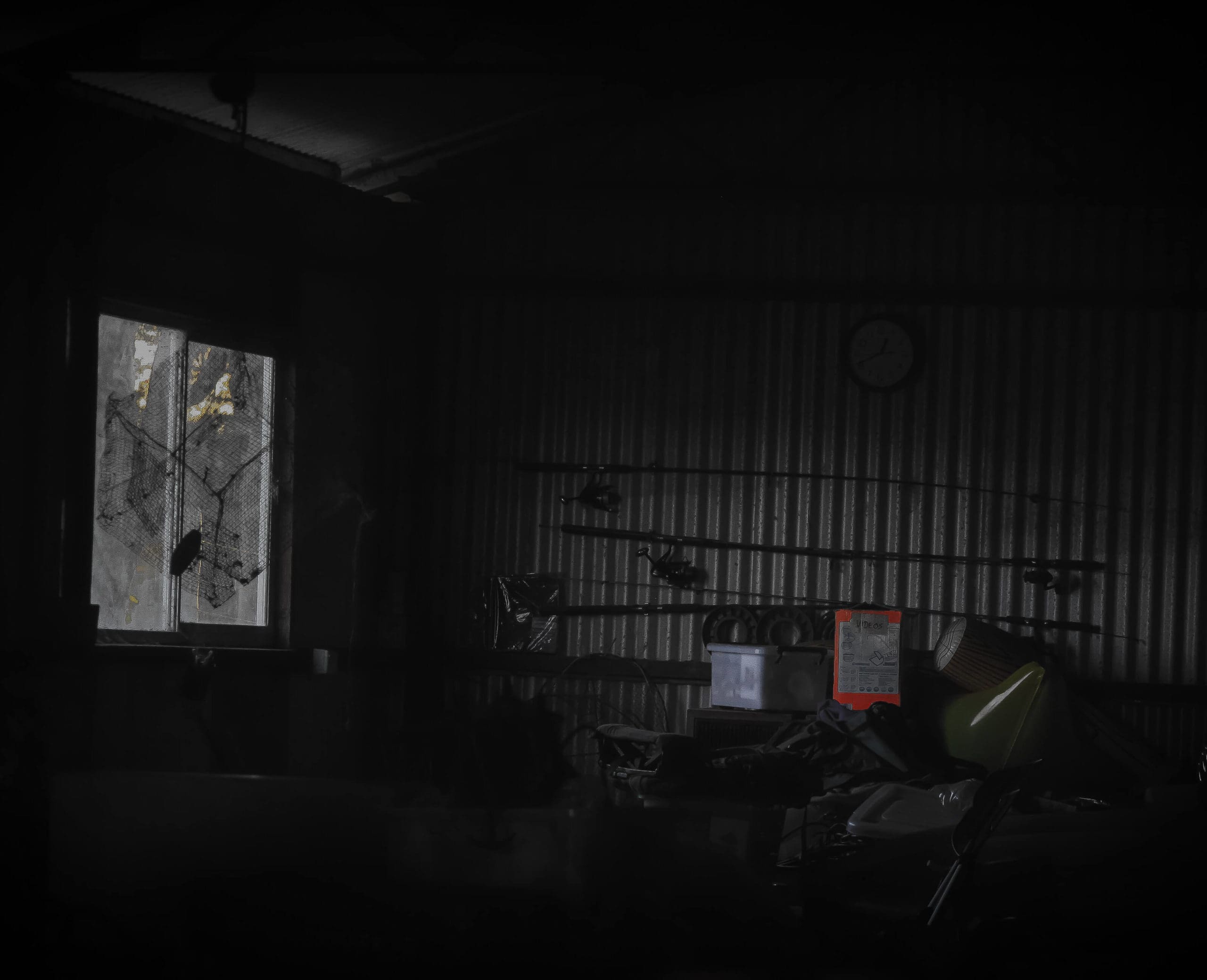 bedroom in a dark apartment