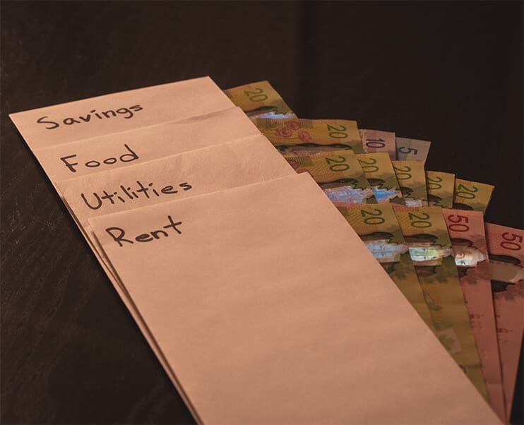 Savings, food, utilities, rent money cash