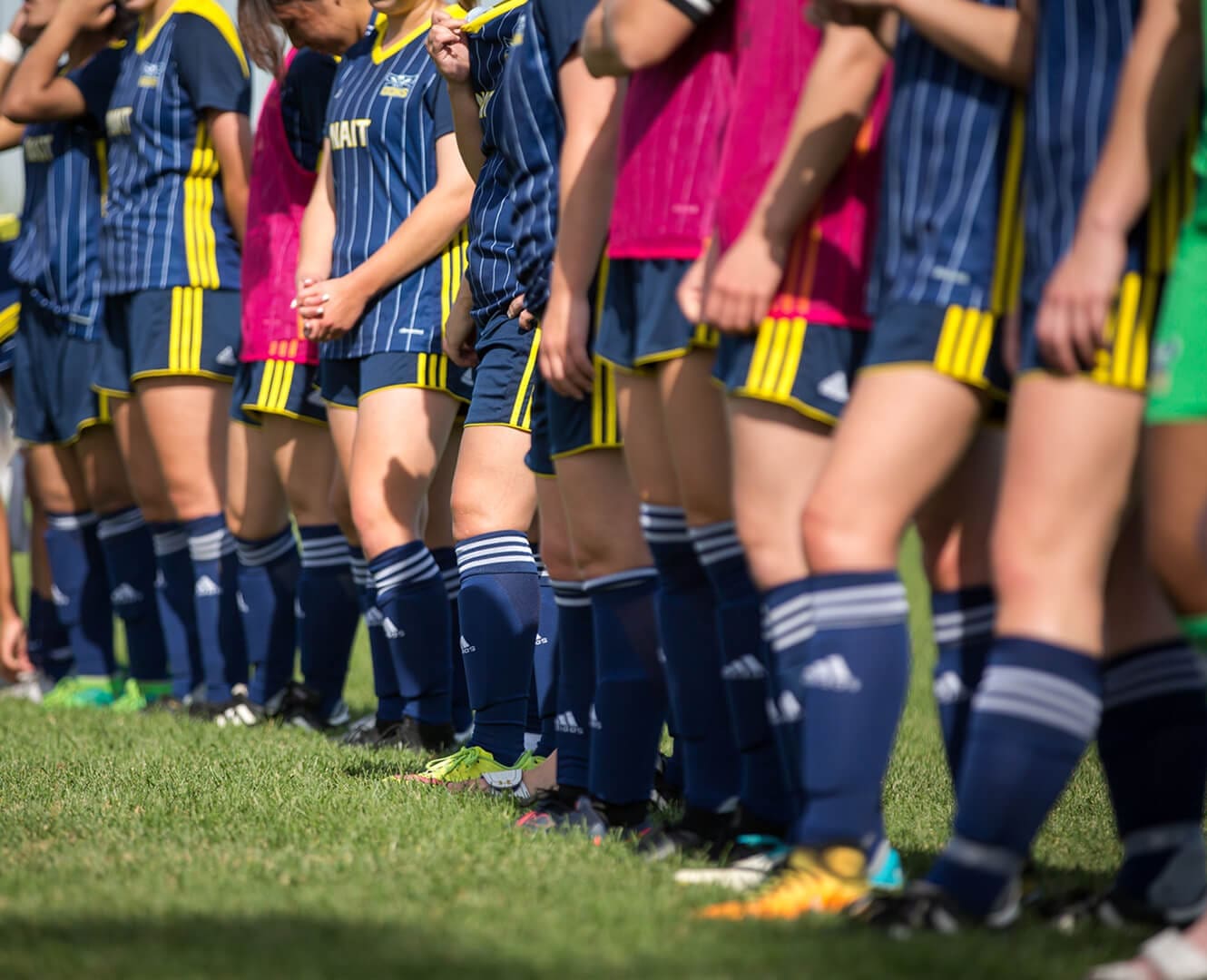 NAIT Ooks pulling out of 2021 ACAC Soccer play, moving indoors NAIT Ooks women's soccer team stands in a line on the grass