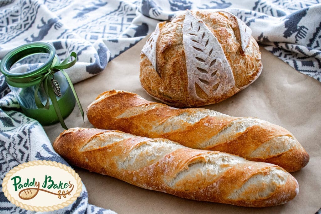 Sourdough bread and baguettes.