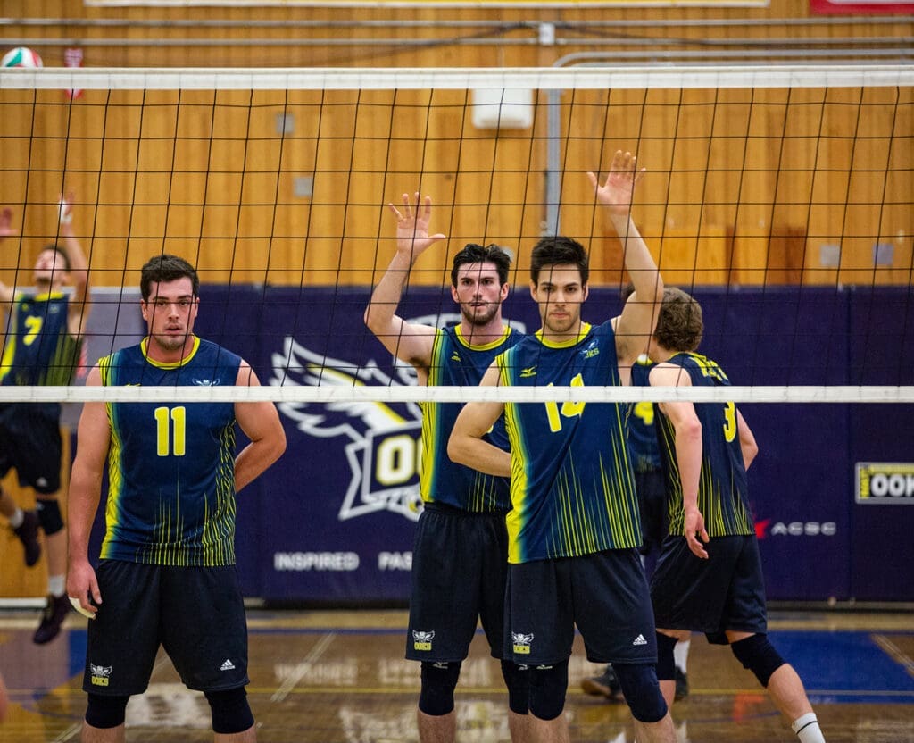 Shapka hits in a Nait ooks volleyball game.