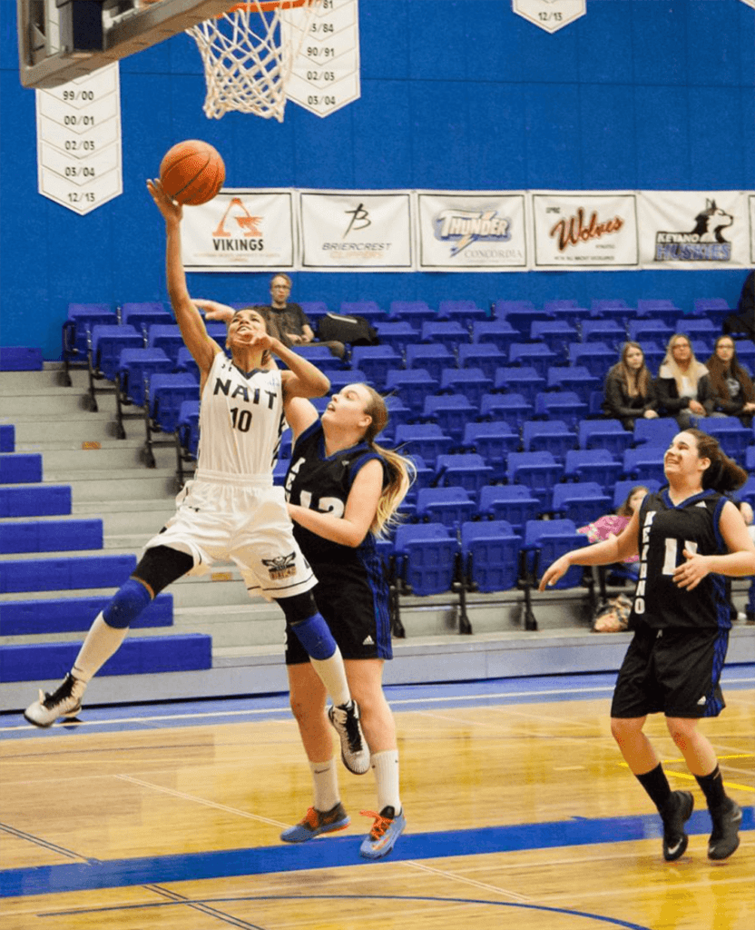 Shea-Lynn on NAIT Ooks basketball team