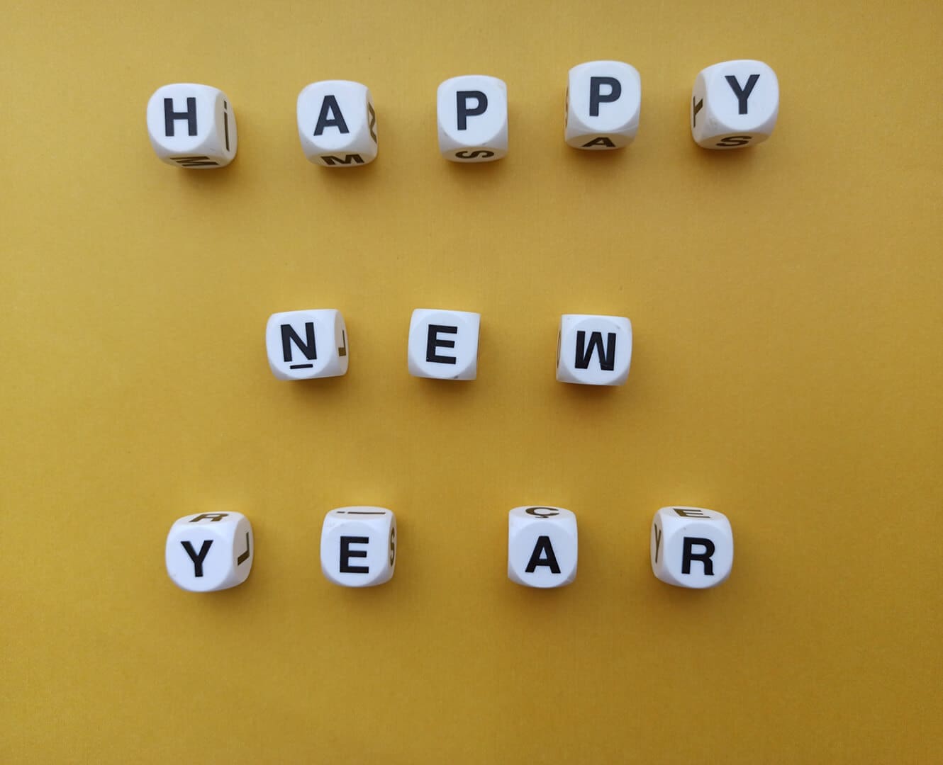 Dice spelling happy new year