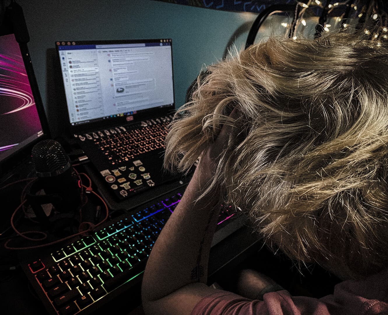 Mental Health of Students is on the Decline Man stressed, sits in front of computer with head in hands