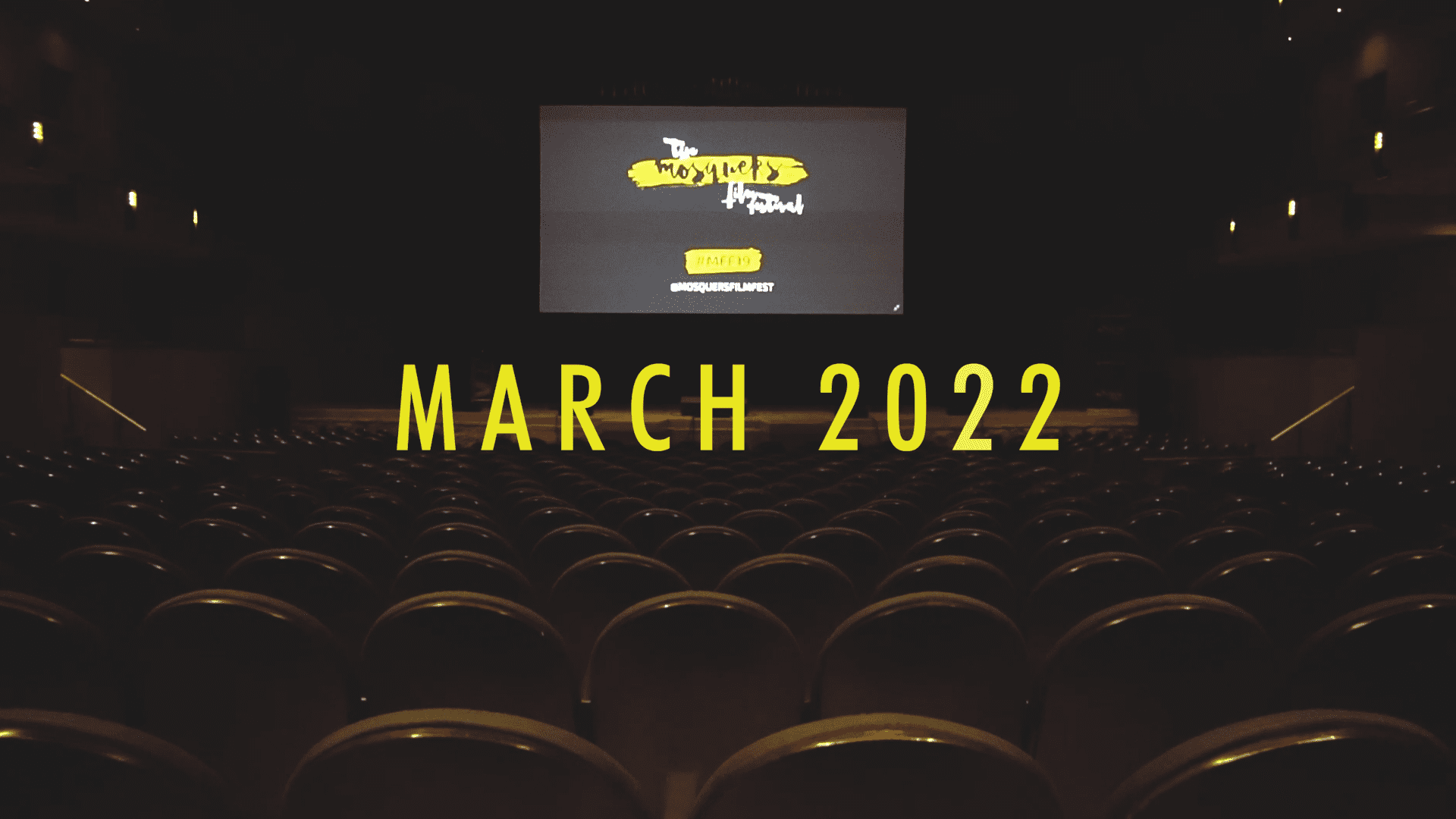 Mosquers Logo in an empty theatre Mosquers Logo in an empty theatre