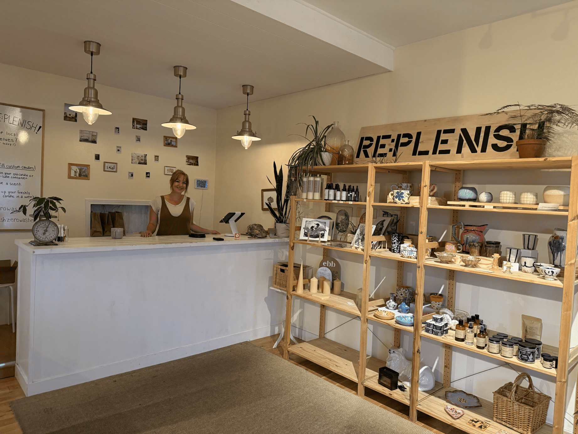 Meghann Law at the Re:Plenish Zero Waste shop.