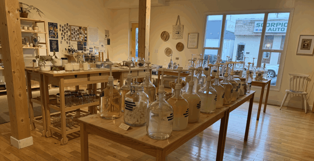 Re:Plenish carries over 100 Canadian products students can refill.