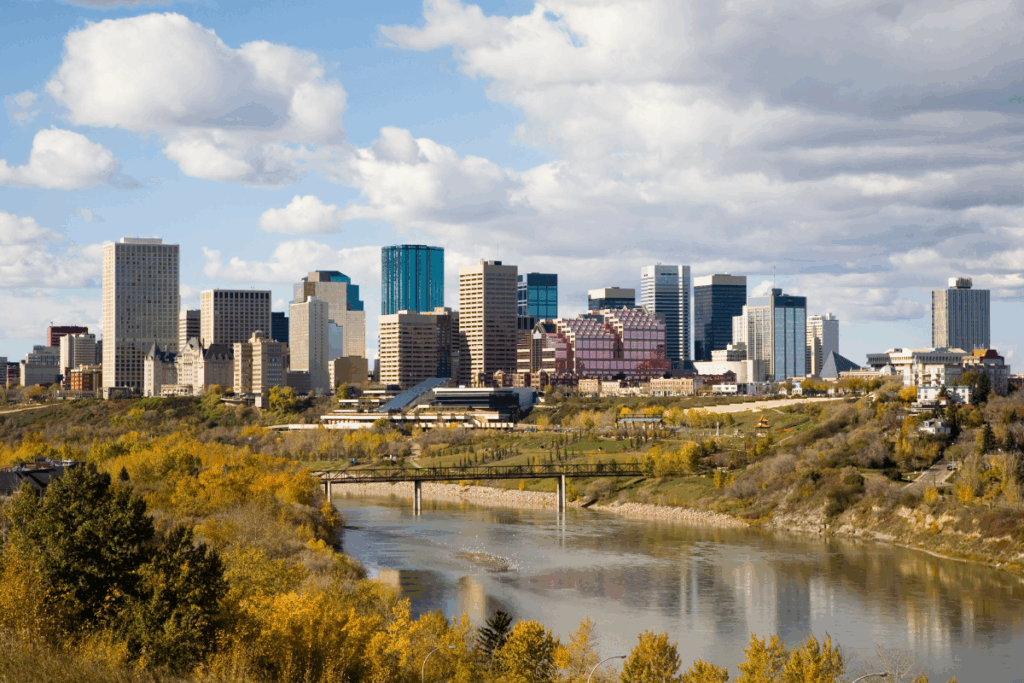 Edmonton's River Valley in the fall. Photo via Canva