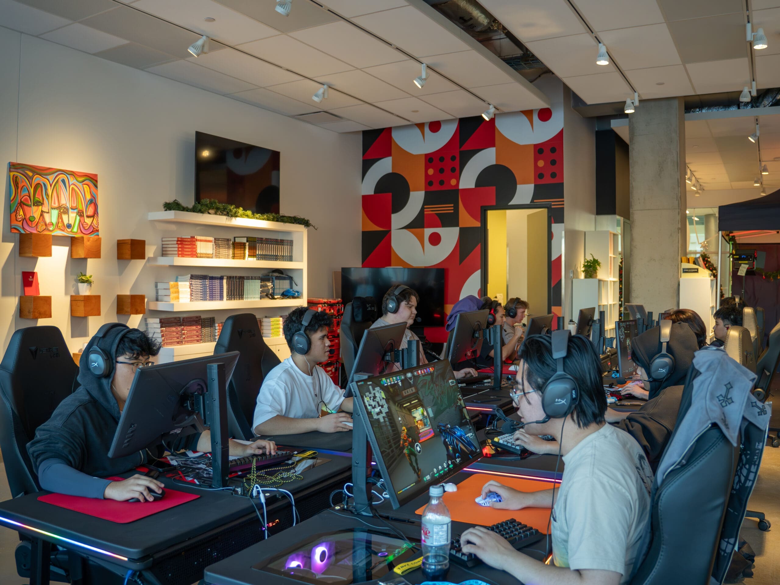 Student gamers in action at CES 2025. Photo via NorQuest Esports